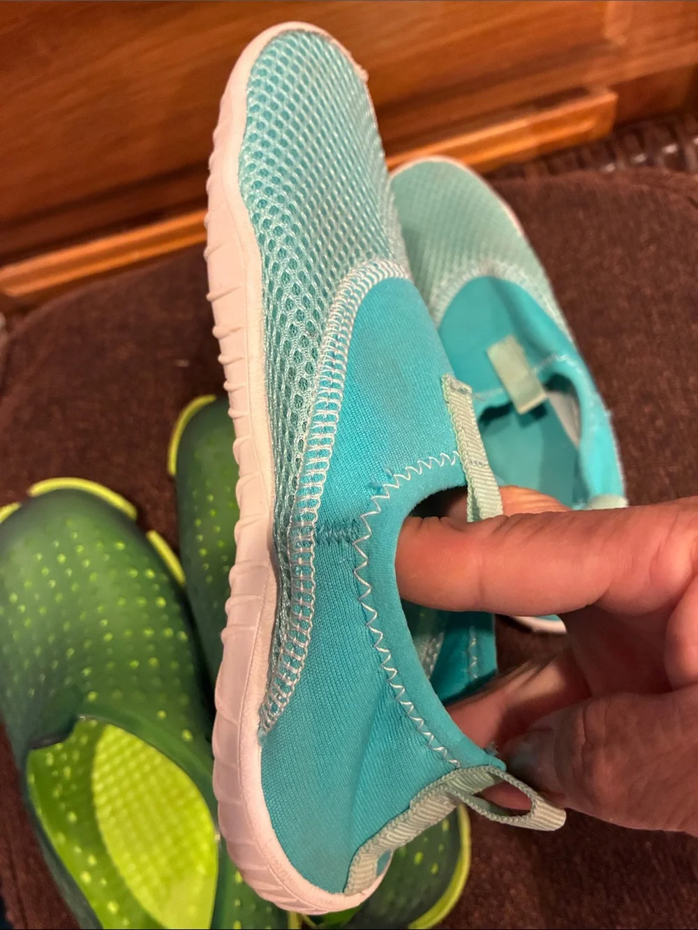 wonder nation Aqua and Lime Kids Water Shoes Duo